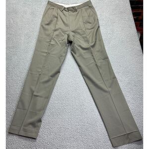 Pazoni Pants Mens Size 34 Tan Dress Solid High Rise Straight Leg Flat Front